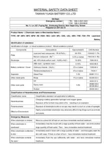 Material Safety Data Sheet MSDS UPS Battery