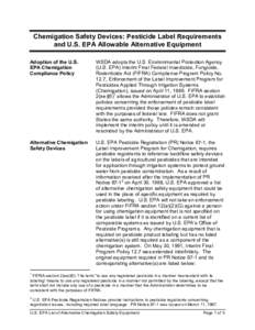 Chemigation Safety Devices: Pesticide Label Requirements and Allowable Alternative Equipment