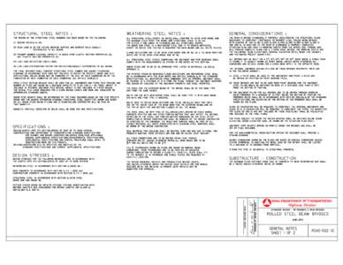 STRUCTURAL STEEL NOTES :  WEATHERING STEEL NOTES : GENERAL CONSIDERATIONS :