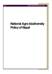 Ecology / Agriculture / Sustainable agriculture / Commercialization of traditional medicines / Agroecology / Agricultural biodiversity / Convention on Biological Diversity / International Treaty on Plant Genetic Resources for Food and Agriculture / Traditional knowledge / Environment / Biology / Biodiversity