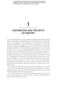 © Copyright, Princeton University Press. No part of this book may be distributed, posted, or reproduced in any form by digital or mechanical means without prior written permission of the publisher. 1 HISTORICISM AND THE
