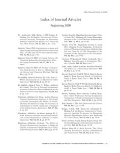 Index of Journal Articles by Author  Index of Journal Articles Beginning 2008 B.J. Aalderink; M.E. Klein; C.E.H. Berger, K. Herlaar, J.A. de Koeijer. Quantitative Hyperspectral Imaging Technique for Measuring