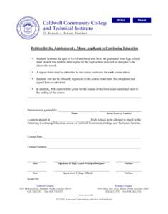 Minor Permission Form Letterhead_CCC Letterhead General[removed]:10 PM Page 1  Caldwell Community College and Technical Institute  Print