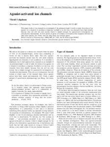 British Journal of Pharmacology, S17–S26  & 2006 Nature Publishing Group All rights reserved 0007 –  $30.00 www.nature.com/bjp  Agonist-activated ion channels