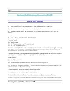 Page 1  Continental Shelf (Living Natural Resources) Act[removed]PART I - PRELIMINARY