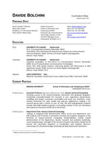 Curriculum Vitae et Studiorum