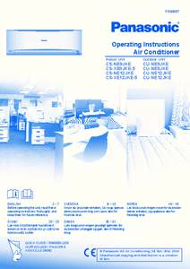 F566887  Operating Instructions Air Conditioner Indoor Unit