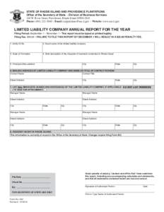 STATE OF RHODE ISLAND AND PROVIDENCE PLANTATIONS Office of the Secretary of State - Division of Business Services 148 W. River Street, Providence, Rhode Island[removed]Phone: ([removed] ~ Email: corporations@sos.r