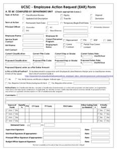 Employee Action Request form