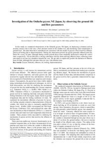 E-LETTER  Earth Planets Space, 58, e21–e24, 2006 Investigation of the Onikobe geyser, NE Japan, by observing the ground tilt and flow parameters