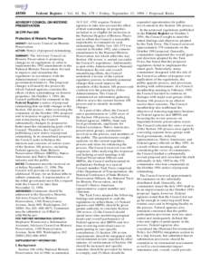 [removed]Federal Register / Vol. 61, No[removed]Friday, September 13, [removed]Proposed Rules ADVISORY COUNCIL ON HISTORIC PRESERVATION