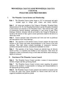 WINNETKA CAUCUS AND WINNETKA CAUCUS COUNCIL POLICIES AND PROCEDURES I.  The Winnetka Caucus System and Membership