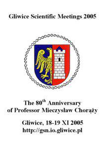 Gliwice Scientific Meetings[removed]th