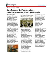 www.lacarregue.es  15 de marzo de 1999 Los Duques de Palma en las celebraciones del Fuero de Miranda