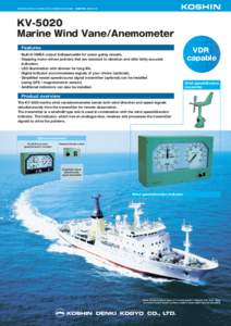 METEOROLOGICAL & HYDROLOGICAL OBSERVATION SYSTEM  SINCE 1948 KV-5020 Marine Wind Vane/Anemometer