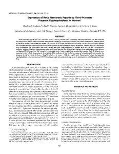 BIOLOGY OF REPRODUCTION 54, [removed]Expression of Atrial Natriuretic Peptide by Third-Trimester