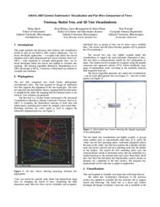 InfoVis 2003 Contest Submission: Visualization and Pair Wise Comparison of Trees  Treemap, Radial Tree, and 3D Tree Visualizations Nihar Sheth School of Informatics Indiana University, Bloomington