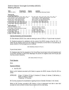 District Citizens’ Oversight Committee (DCOC)  Meeting Minutes  Date  June 21, 2013   Prepared By 