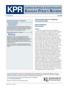 KANSAS POLICY REVIEW  Institute for Policy & Social Research Institute for Policy & Social Research