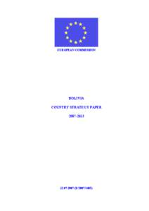 EUROPEAN COMMISSION  BOLIVIA COUNTRY STRATEGY PAPER[removed]