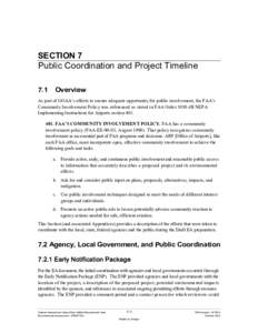 SECTION 7  Public Coordination and Project Timeline 7.1  Overview