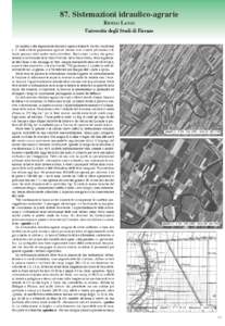 87. Sistemazioni idraulico-agrarie RENZO LANDI Università degli Studi di Firenze