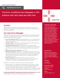 Rapid Review #82: May[removed]Common conditions and diseases in HIVpositive men who have sex with men Question What conditions and diseases do HIV-positive men who have sex with men