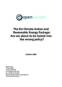 The EU Climate Action and Renewable Energy Package: Are we about to be locked into