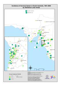 Incidence of Cervical Cancer in South Australia, [removed]by Statistical Local Areas UNINCORP. FAR NORTH COOBER PEDY (DC)  ROXBY DOWNS (M)