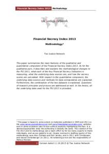 Financial Secrecy Index[removed]Methodology Financial Secrecy Index 2013 Methodology1