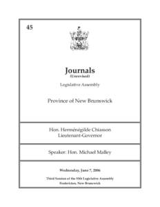 45  Journals (Unrevised)  Legislative Assembly