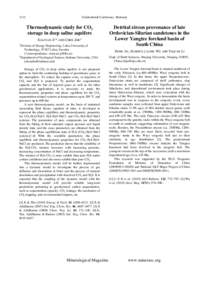 Goldschmidt Conference AbstractsThermodynamic study for CO2 storage in deep saline aquifers