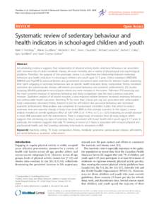 Tremblay et al. International Journal of Behavioral Nutrition and Physical Activity 2011, 8:98 http://www.ijbnpa.org/contentREVIEW  Open Access