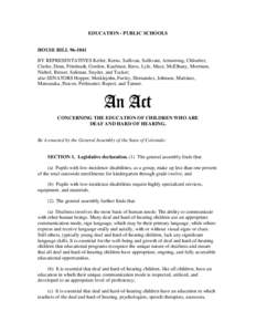 EDUCATION - PUBLIC SCHOOLS HOUSE BILL[removed]BY REPRESENTATIVES Keller, Kerns, Sullivan, Sullivant, Armstrong, Chlouber, Clarke, Dean, Friednash, Gordon, Kaufman, Knox, Lyle, Mace, McElhany, Morrison, Nichol, Reeser, Sa