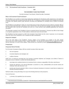 Financial services / Collective investment schemes / Canadian law / Securities / Prospectus / Mutual fund / Securities Act / Independent Review Committee / Canadian securities regulation / Financial economics / Investment / Finance