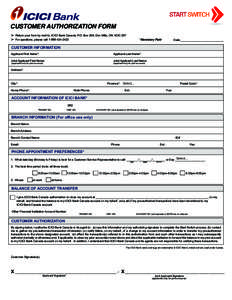 ICICI Customer Authorization Form-BRANCH copy (Mar[removed])