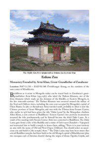 The Khökh Süm, ﬁrst temple built at Erdene Zuu by Avtai Khan  Erdene Zuu