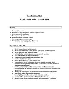 Wireless Attachment K Tower Site Audit Checlist