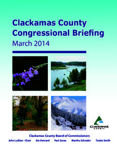 Clackamas County Congressional Briefing March 2014 Clackamas County Board of Commissioners John Ludlow - Chair