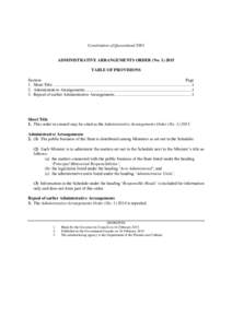 Administrative Arrangements Order (No[removed]