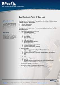 Qualification of AP soft Point-Of-Sale team