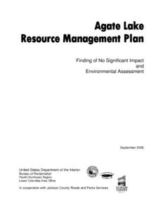 Environmental design / Environmental impact assessment / Sustainable development / Technology assessment / United States Bureau of Reclamation / Sustainability / National Environmental Policy Act / United States Department of the Interior / Agate Lake / Impact assessment / Environment / Prediction