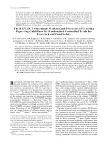 J Vet Intern Med 2010;24:57–64  Note from the editor: The REFLECT statement is also published in Journal of Food Protection, Zoonoses and Public Health, and Journal of Swine Health and Production. The Editorial board o