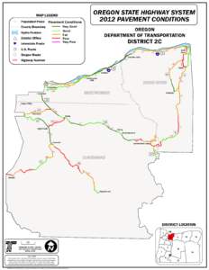 OREGON STATE HIGHWAY SYSTEM 2012 PAVEMENT CONDITIONS MAP LEGEND Pavement Conditions