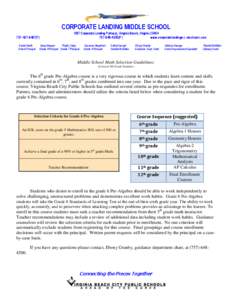CORPORATE LANDING MIDDLE SCHOOL[removed]F) Daniel Smith School Principal[removed]Corporate Landing Parkway, Virginia Beach, Virginia 23454