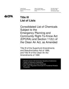 Consolidated List of Chemicals