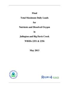 Final Total Maximum Daily Loads for Nutrients and Dissolved Oxygen in Julington and Big Davis Creek