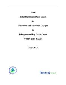 Environmental science / Earth / Hydrology / Total maximum daily load / Clean Water Act / St. Johns River / Biochemical oxygen demand / Water quality / Environment / Water pollution / Water