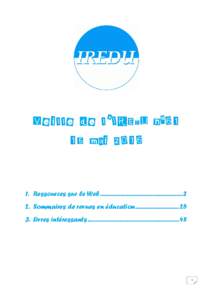 Veille de l’IREDU n°61 15 maiRessources sur le Web ...........................................................2 2. Sommaires de revues en éducation ............................... 25 3. Livres intéressants 