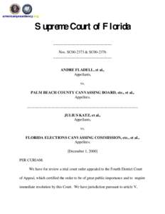 Supreme Court of Florida _____________________________ Nos. SC00-2373 & SC00-2376 _____________________________  ANDRE FLADELL, et al.,